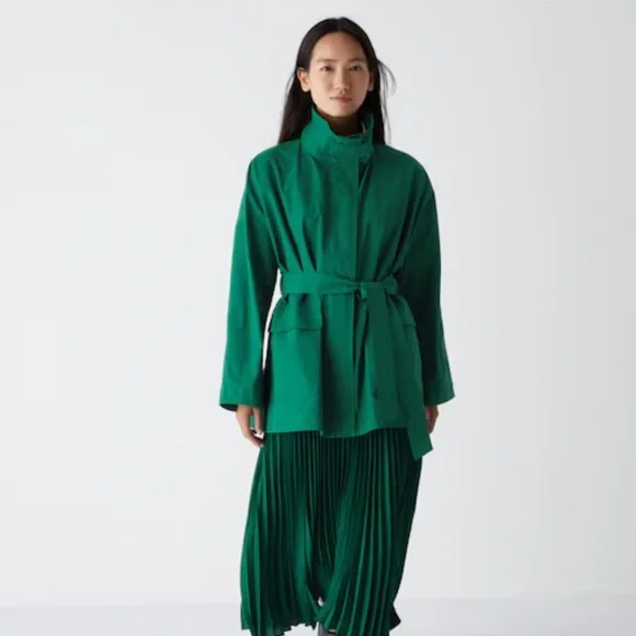 Uniqlo C Stand Collar trench cotton nylon black size XS rain minimal the row - Picture 7 of 17